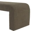 Banc/ Bout de lit en tissu petite bouclette taupe foncé COLOMBUS