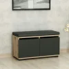 Banc à chaussures 2 portes anthracites et assise MARFA
