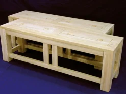 Banc 125 cm en bois massif hévéa (lot de 2) TESSA