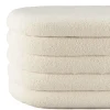 Banc coffre arrondi tissu écru déco cosy COLOMBUS