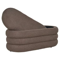 Banc coffre déco en tissu marron bouclette BRUGES
