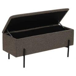 Banc coffre en bouclette marron 95 cm BERLIN