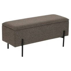 Banc coffre en bouclette marron 95 cm BERLIN