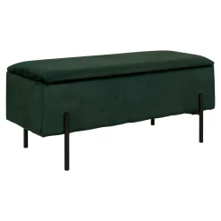 Banc coffre en velours vert BRUGES