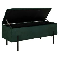 Banc coffre en velours vert BRUGES