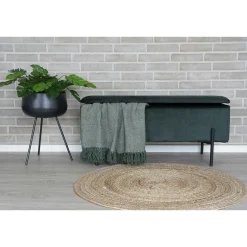 Banc coffre en velours vert BRUGES