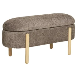 Banc coffre marron avec pieds en bois blond BRUGES