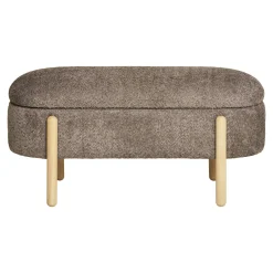 Banc coffre marron avec pieds en bois blond BRUGES