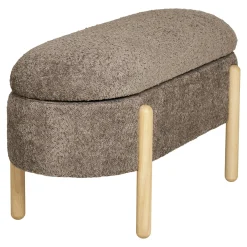 Banc coffre marron avec pieds en bois blond BRUGES