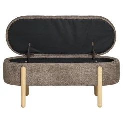 Banc coffre marron avec pieds en bois blond BRUGES