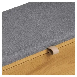 Banc coffre moderne avec assise en tissu gris VARDE