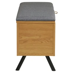 Banc coffre moderne avec assise en tissu gris VARDE