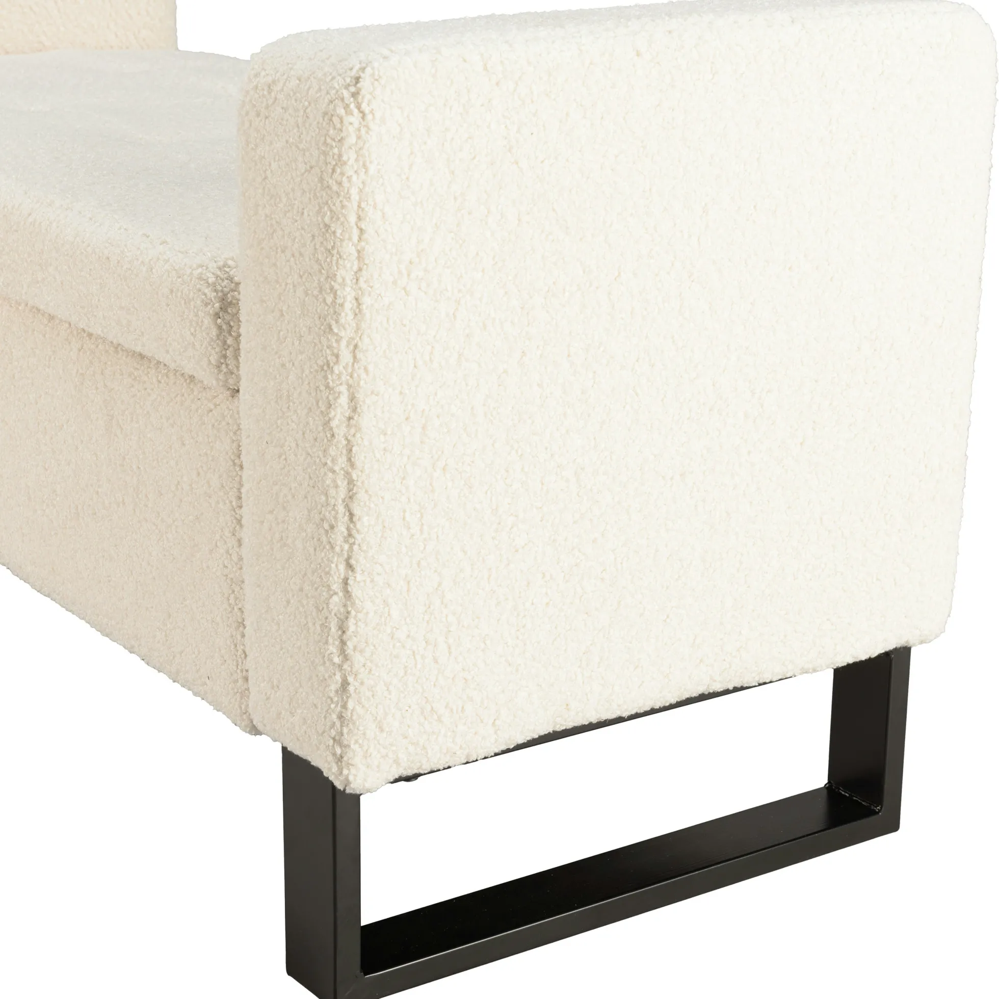Banc coffre tissu bouclette écru COLOMBUS