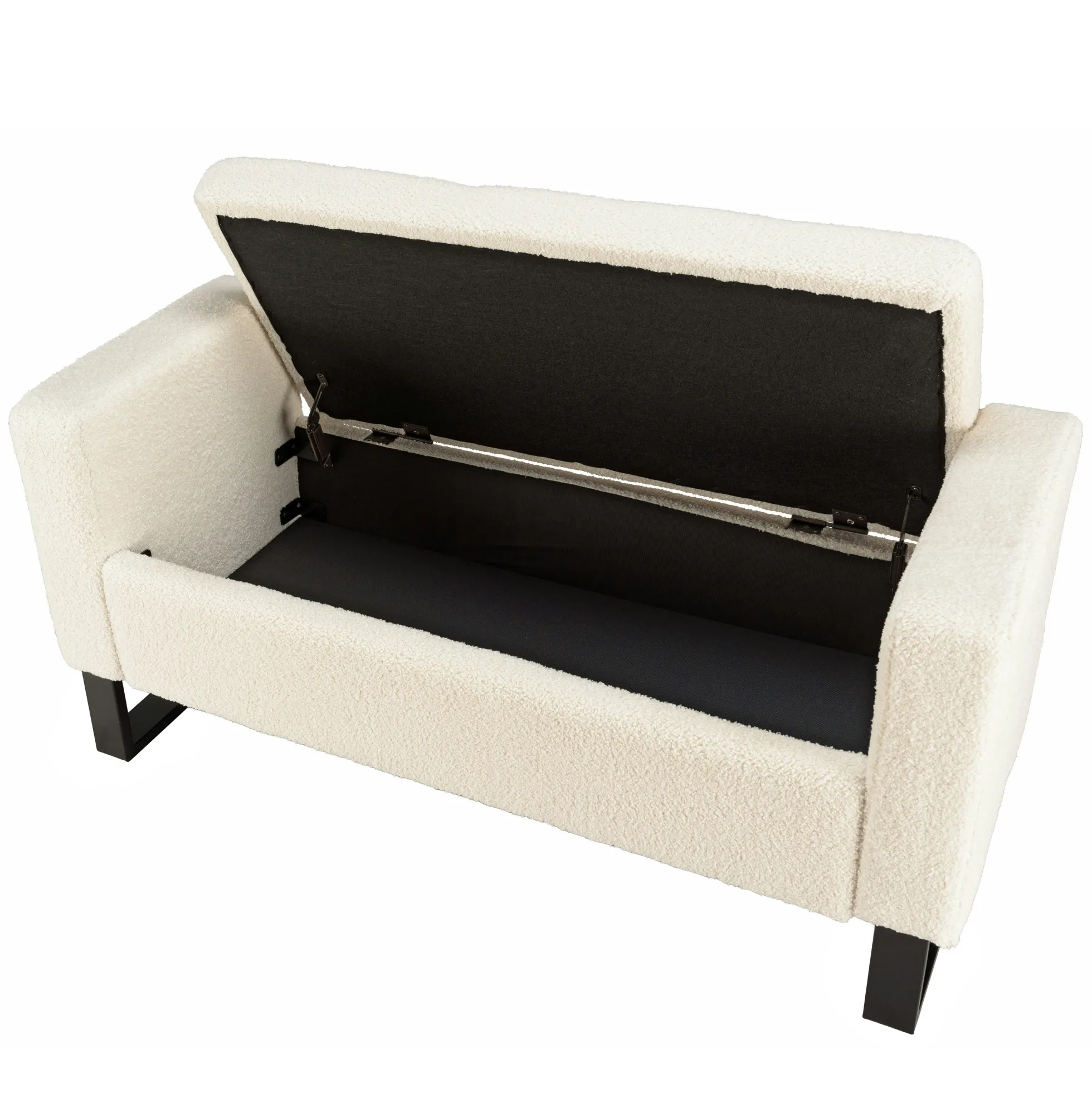 Banc coffre tissu bouclette écru COLOMBUS