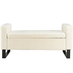 Banc coffre tissu bouclette écru COLOMBUS