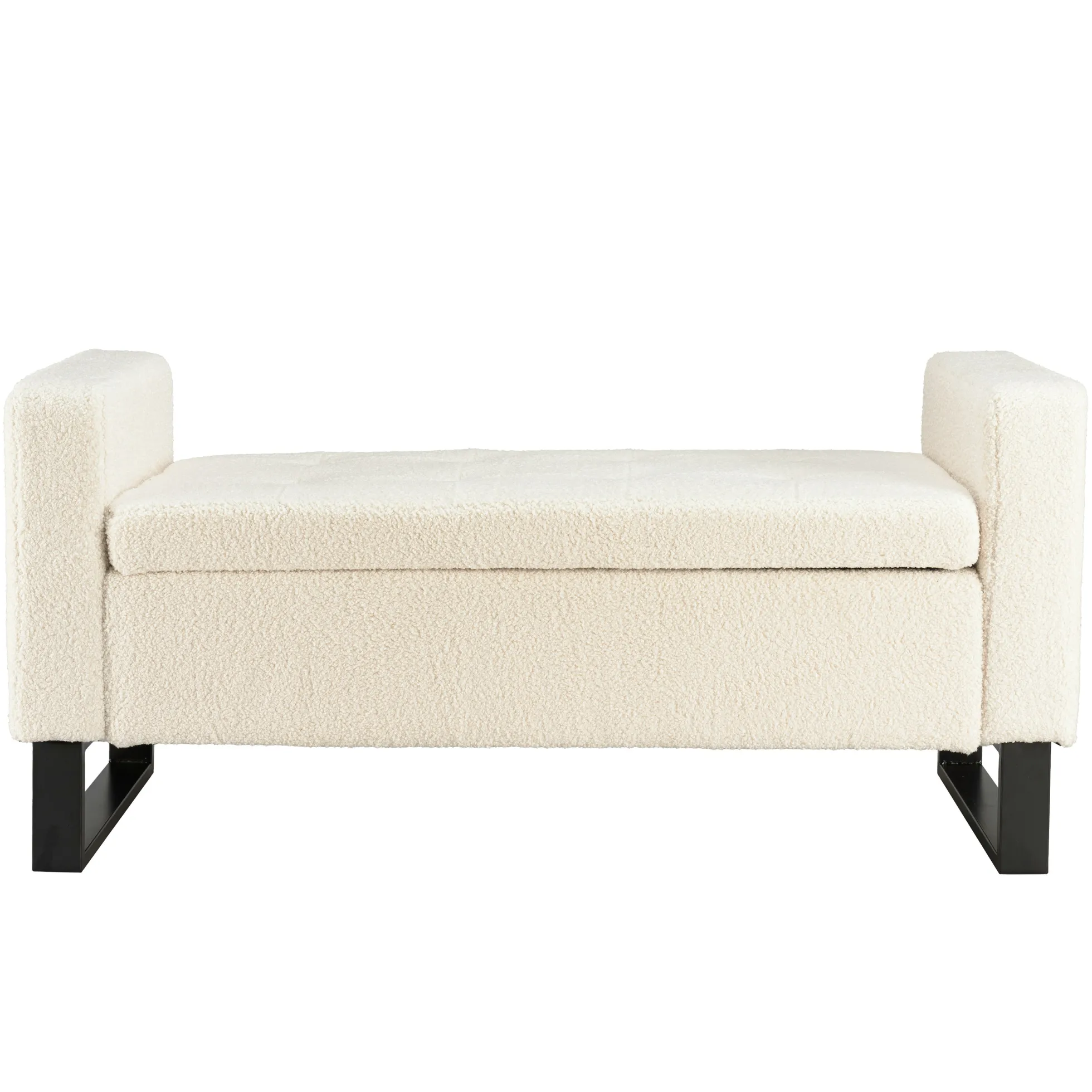 Banc coffre tissu bouclette écru COLOMBUS