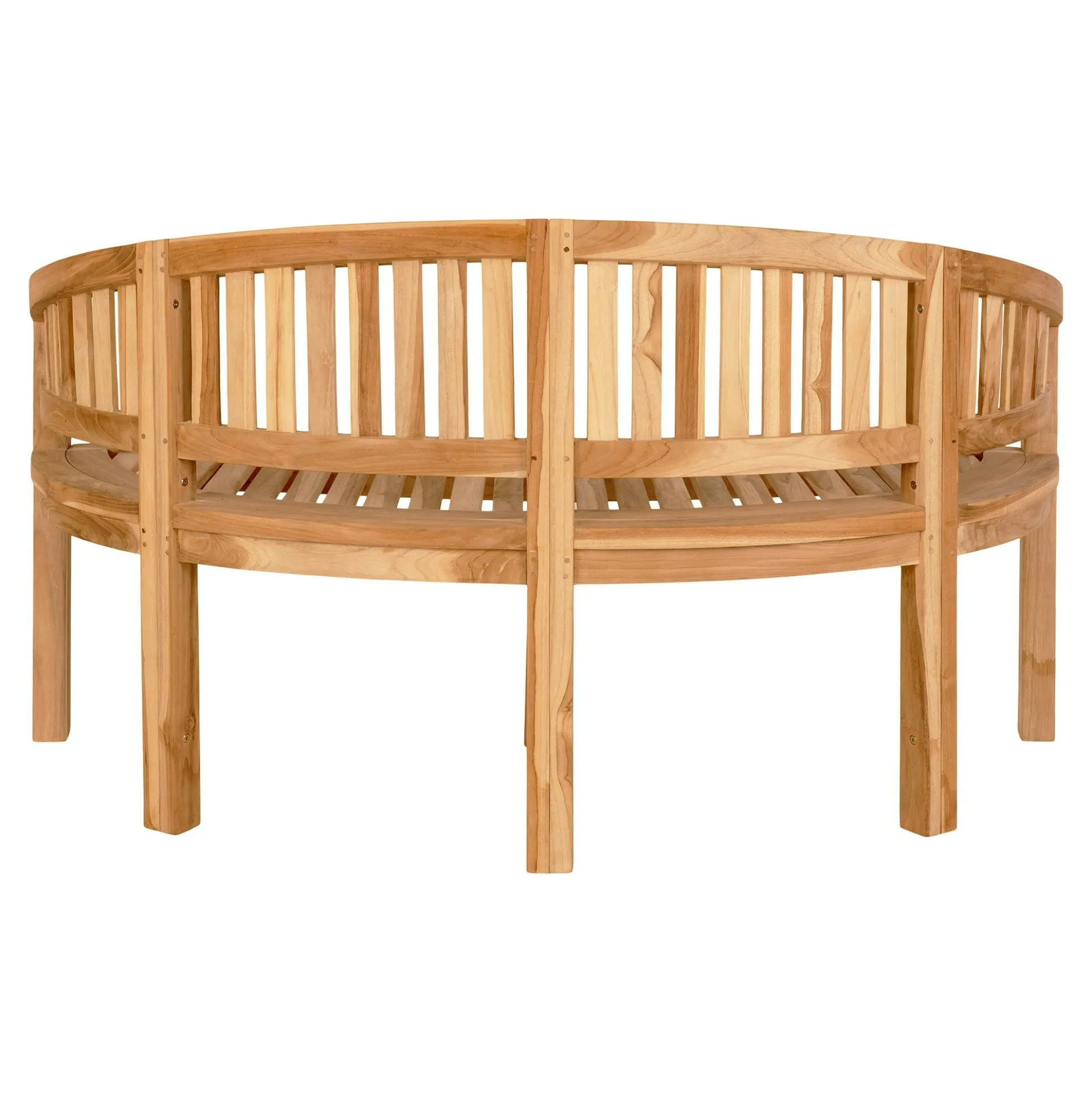 Banc de jardin arrondi en bois de teck 150 cm MENDOZA