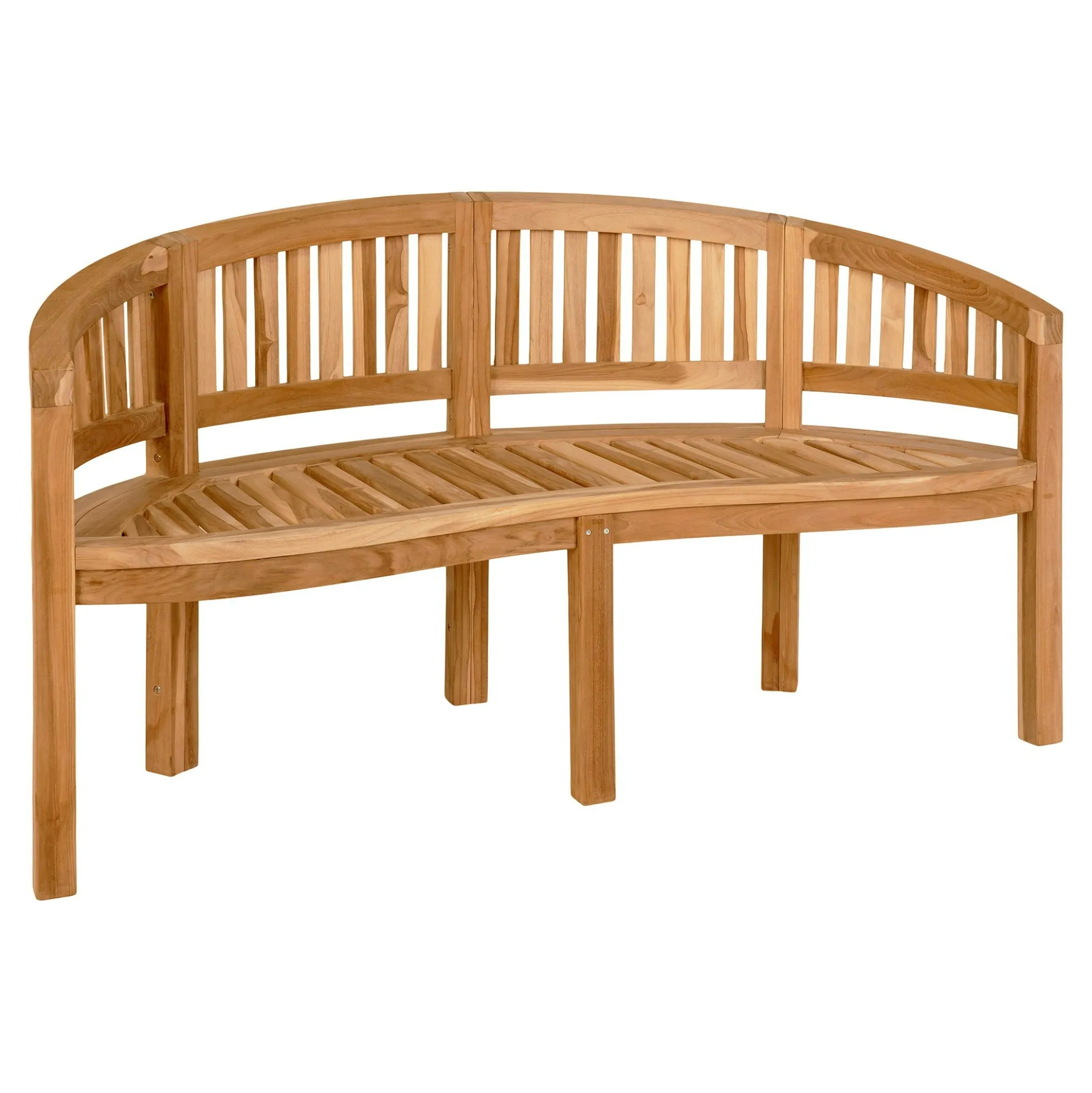 Banc de jardin arrondi en bois de teck 150 cm MENDOZA