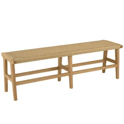 Banc de jardin assise tressée et teck 151 cm SUMMER