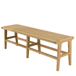 Banc de jardin assise tressée et teck 151 cm SUMMER