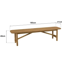Banc de jardin 180 cm en teck recyclé ORIA