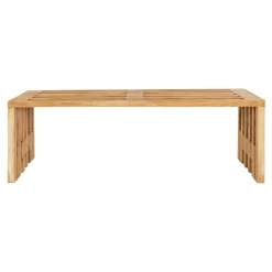 Banc de jardin en bois de teck sans dossier 140 cm MENDOZA