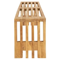 Banc de jardin en bois de teck sans dossier 140 cm MENDOZA