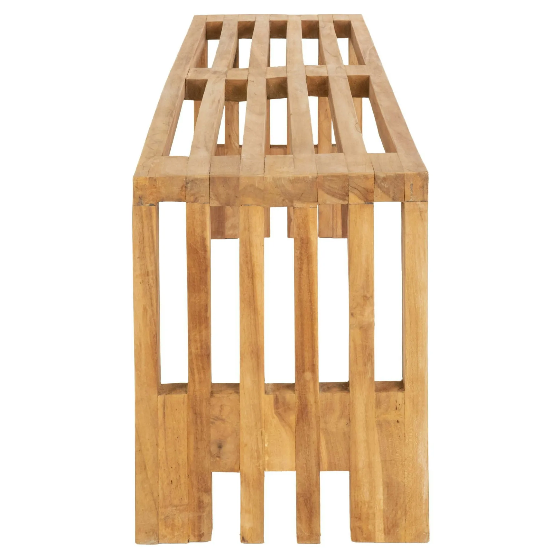 Banc de jardin en bois de teck sans dossier 140 cm MENDOZA