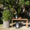 Banc de jardin en bois de teck sans dossier 90 cm MENDOZA