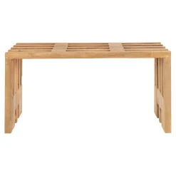 Banc de jardin en bois de teck sans dossier 90 cm MENDOZA
