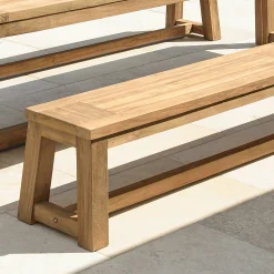 Banc de jardin pieds inclinés teck recyclé 270 cm MANY