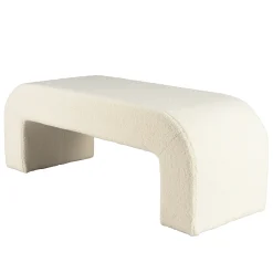Banc de lit design tissu bouclette écru COLOMBUS