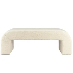 Banc de lit design tissu bouclette écru COLOMBUS