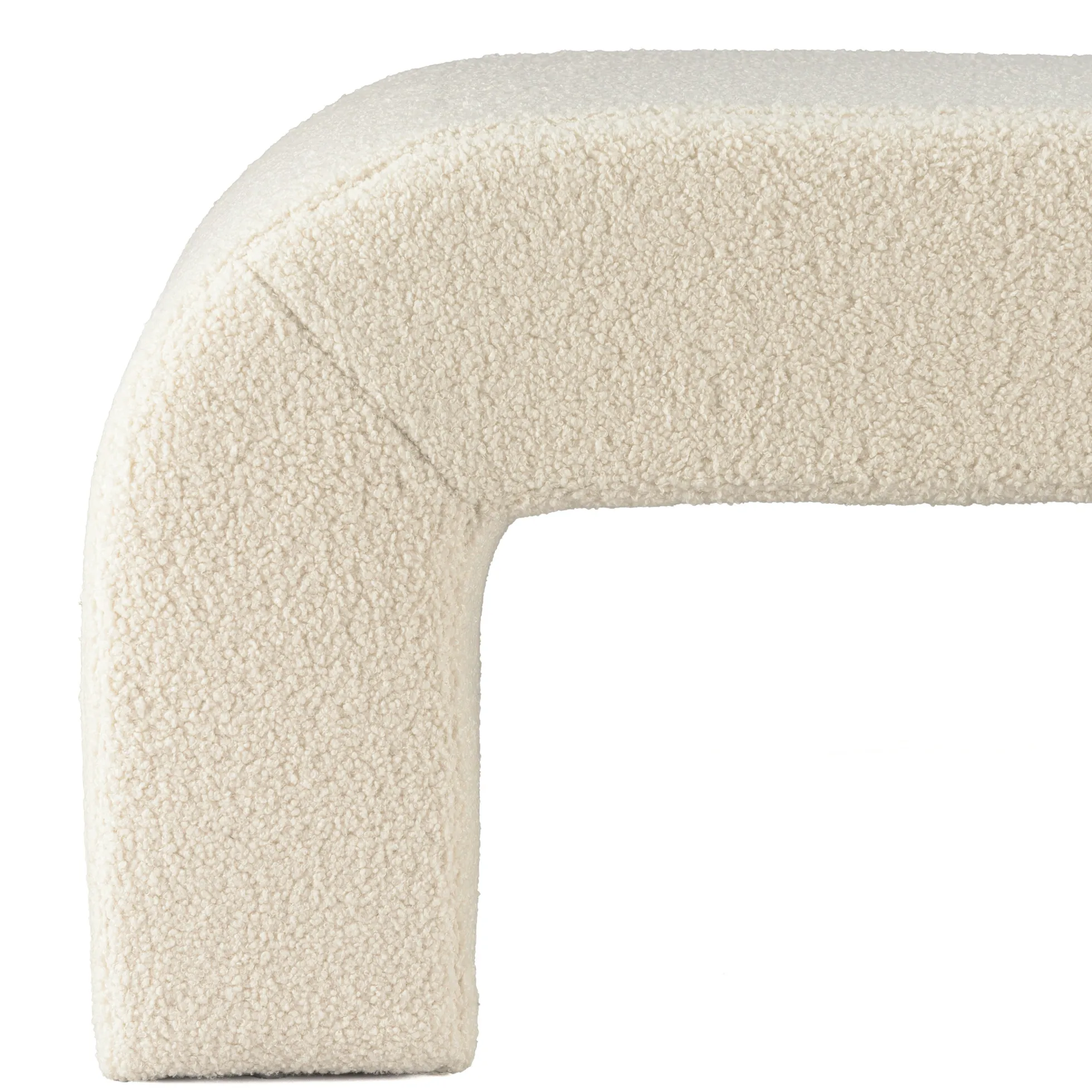 Banc de lit design tissu bouclette écru COLOMBUS