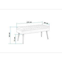 Banc d'entrée avec rangement en tissu bleu 110 cm ROSARIO