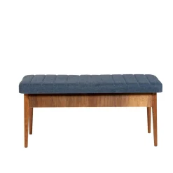 Banc d'entrée avec rangement en tissu bleu 110 cm ROSARIO