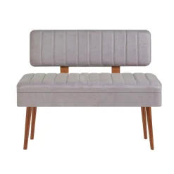 Banc d'entrée avec rangement - tissu gris JENA