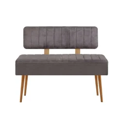 Banc d'entrée avec rangement - tissu anthracite JENA