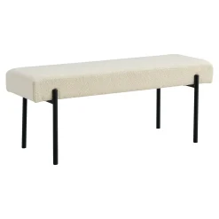 Banc d'entrée blanc en bouclette, style moderne BRUGES