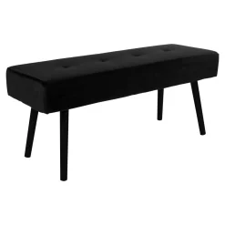 Banc d'entrée en velours noir BRUGES