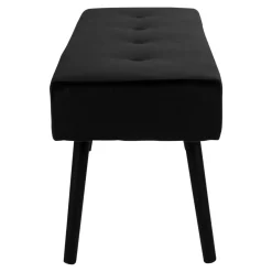 Banc d'entrée en velours noir BRUGES