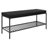 Banc d'entrée noir avec rangement chaussures VARDE