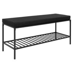 Banc d'entrée noir avec rangement chaussures VARDE