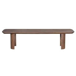 Banc de salle à manger bois foncé pieds courbes 180 cm ALMA
