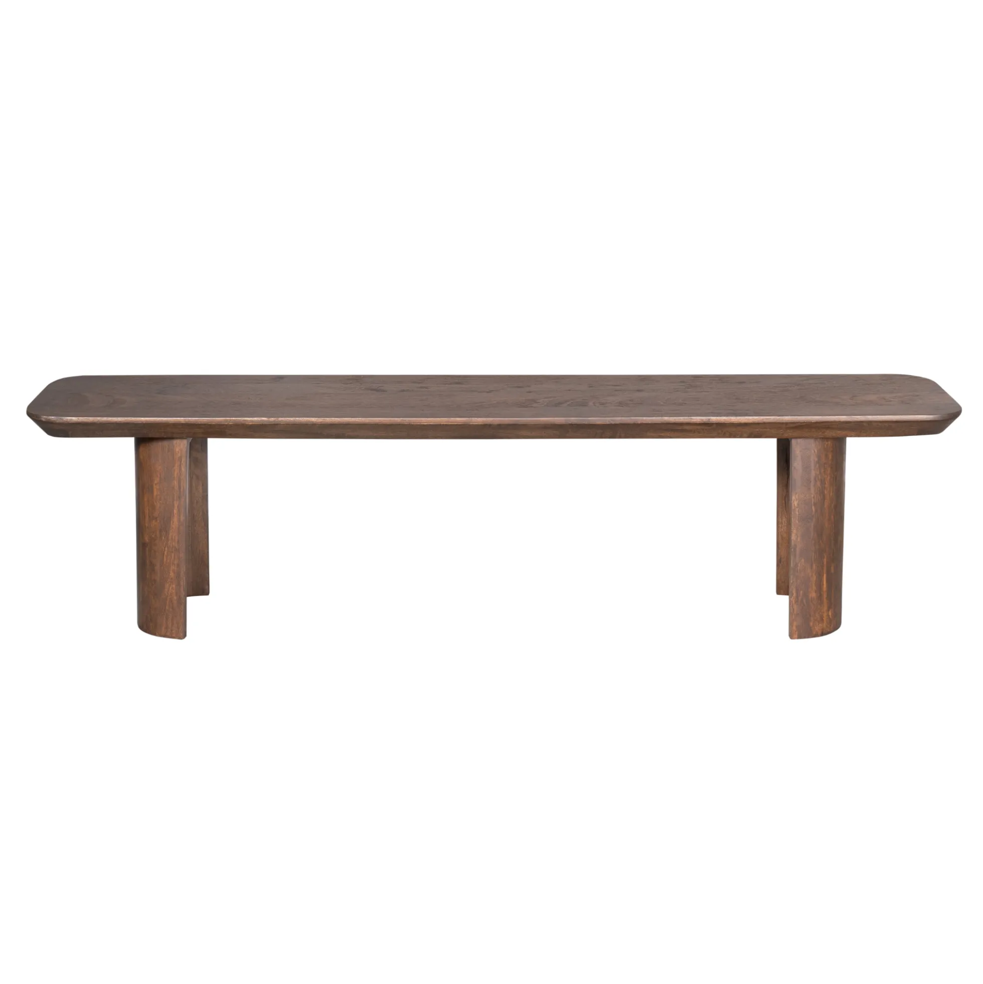 Banc de salle à manger bois foncé pieds courbes 220 cm ALMA