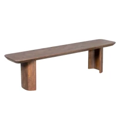 Banc de salle à manger bois foncé pieds courbes 280 cm ALMA