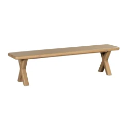 Banc de salle à manger en chêne pieds en croix 160 cm ASTER