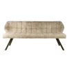 Banc de table beige bouclette pieds bronze 180 cm MELBOURNE