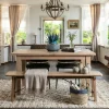 Banc de table bois recyclé clair 150 cm SALERNE