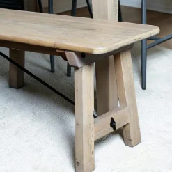 Banc de table bois recyclé clair 150 cm SALERNE